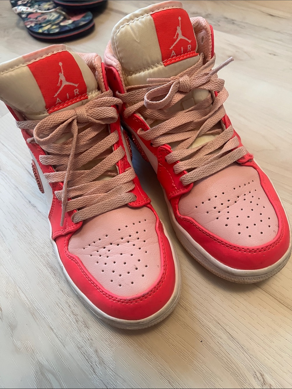 Jordan Kids' Pink and Coral High-Top Sneakers